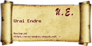 Urai Endre névjegykártya